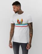 Asos Design Skinny T-shirt With Chest Emblem Logo-white