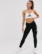 Adidas Training Alphaskin Leggings With Three Stripe - Black