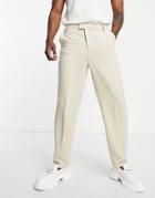 Bando Carrot Fit Tapered Jersey Suit Pants In Stone-neutral