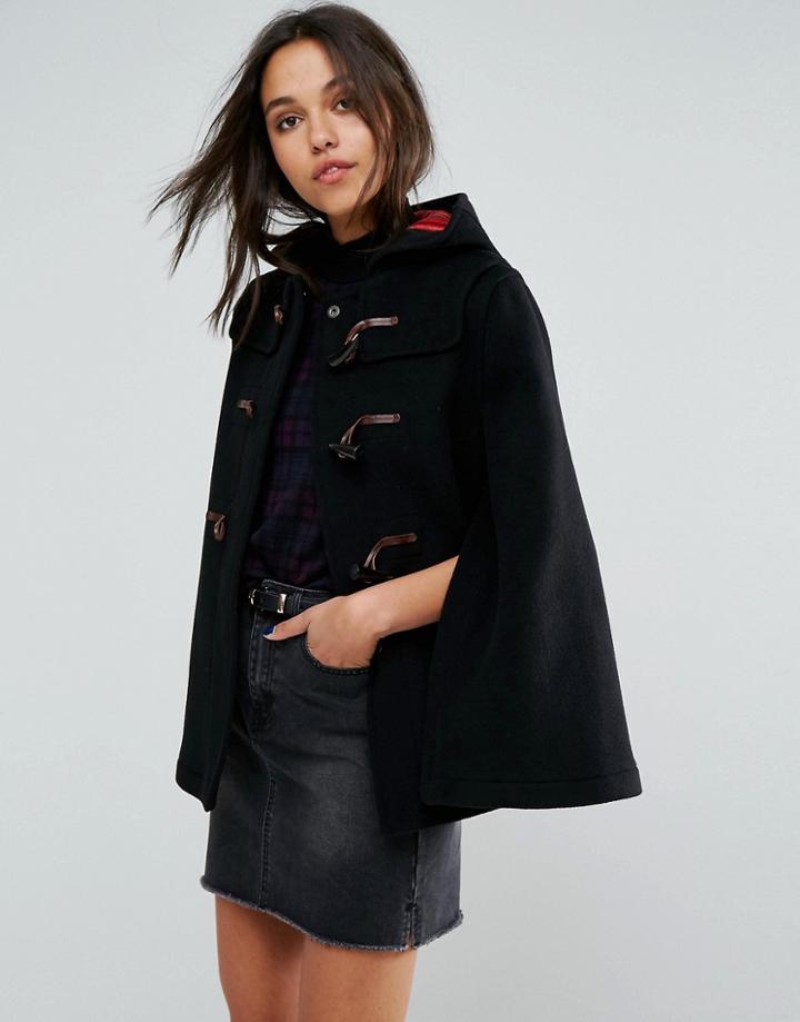 Gloverall Cape Duffle Coat - Black
