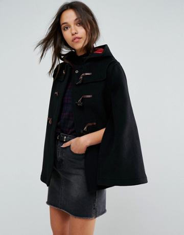 Gloverall Cape Duffle Coat - Black