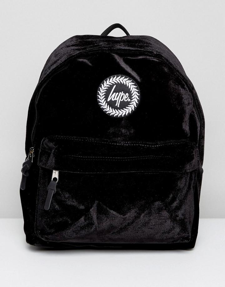 Hype Backpack In Black Velour - Black