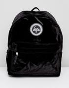 Hype Backpack In Black Velour - Black