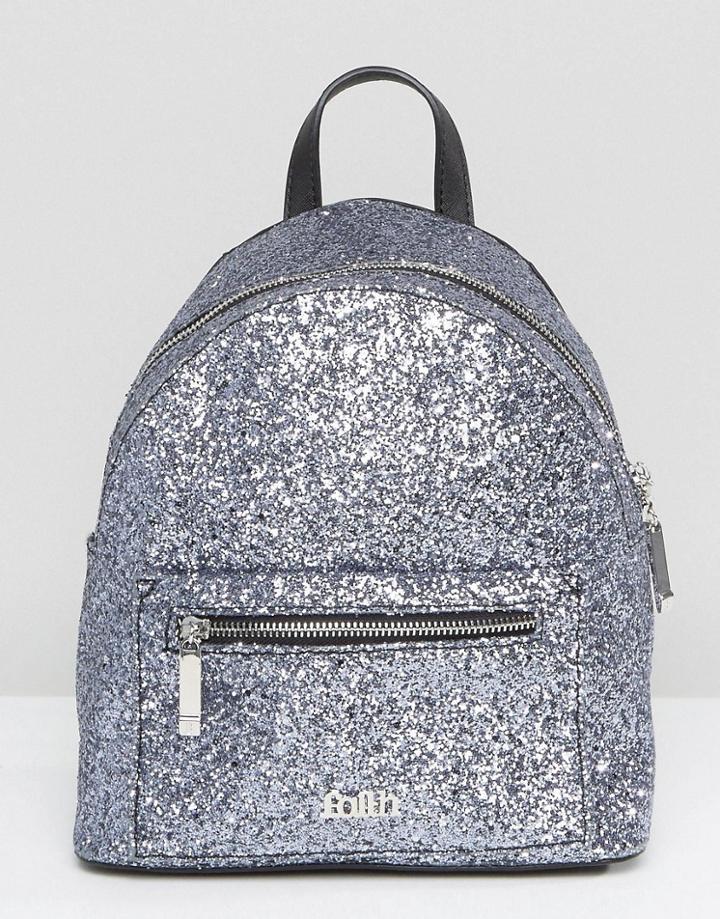 Faith Metallic Mini Backpack - Silver
