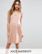 Asos Maternity Cami Smock Dress With Button Front - Pink