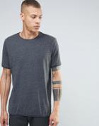 Weekday Dark Raw Edge T-shirt - Gray