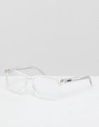 Quay Australia Hardwire Square Clear Lens Glasses In Clear - Clear