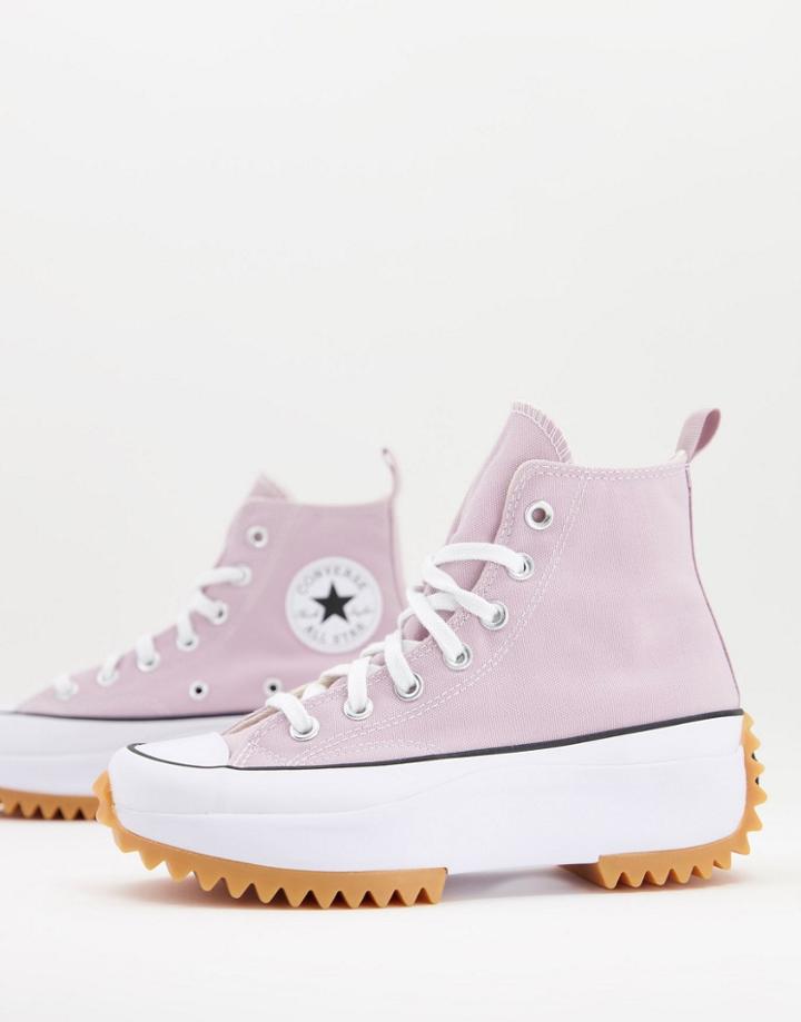 Converse Run Star Hike Hi Canvas Platform Sneakers In Himalayan Salt-pink