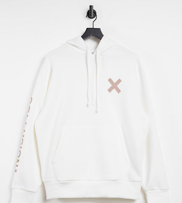 Collusion Unisex Logo Hoodie In Off White-grey