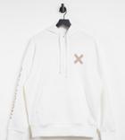 Collusion Unisex Logo Hoodie In Off White-grey
