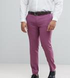 Noose & Monkey Plus Wedding Skinny Suit Pants In Plum - Purple