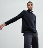 Reclaimed Vintage Inspired Turtleneck With Neck Embroidery - Navy