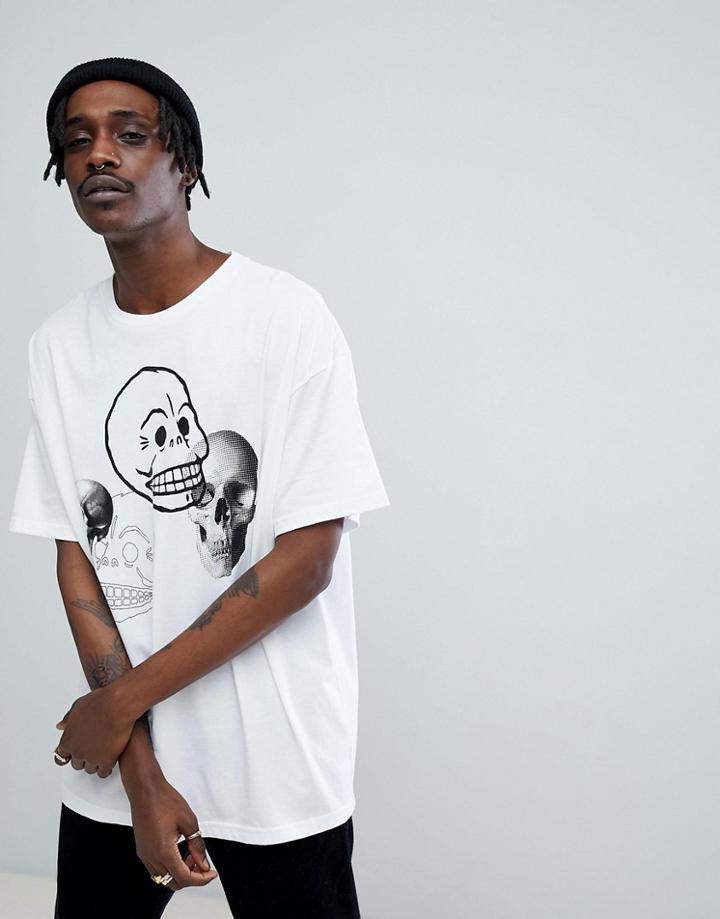 Cheap Monday Squad Skull Mania T-shirt - White