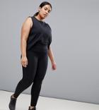 Asos 4505 Curve Training Legging With Bonded Waistband And Laser Cut Technology - Black