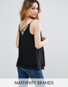 New Look Maternity Lace Up Back Cami Top - Black