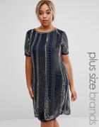 Lovedrobe Luxe All Over Embellished Shift Dress - Navy