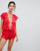 Ann Summers Red Kir Romper - Red