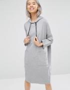 Monki Hooded Sweat Dress - Gray