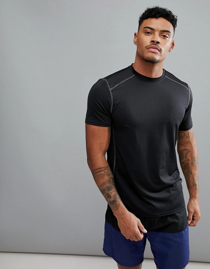New Look Sport Stretch T-shirt In Black - Black