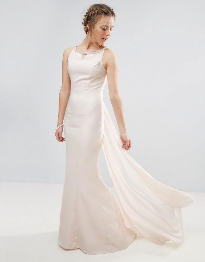 Little Mistress Fishtail Maxi Dress - Pink