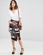Warehouse Leaf Print Skirt - Multi