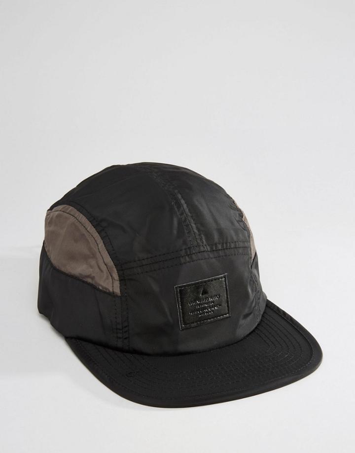 Asos 5 Panel Cap In Textured Nylon With Bungee Cord Adjuster