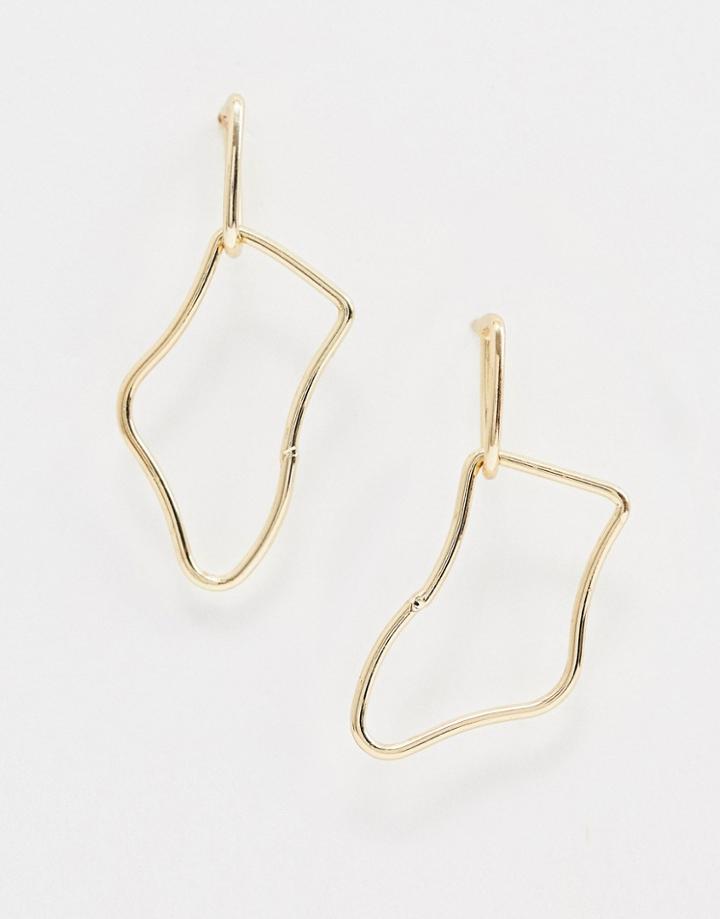 Nylon Abstract Shape Earrings - Gold