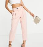 River Island Petite Tailored Pleated Peg Pants In Pink