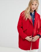 D.ra Onna Boxy Wool Blend Short Coat - Red