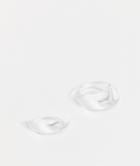 Asos Design Pack Of 2 Clear Domed Plastic Rings