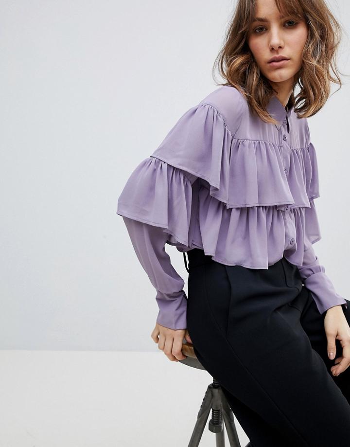 Unique 21 Ruffle Layer Blouse - Purple