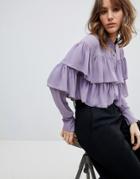 Unique 21 Ruffle Layer Blouse - Purple