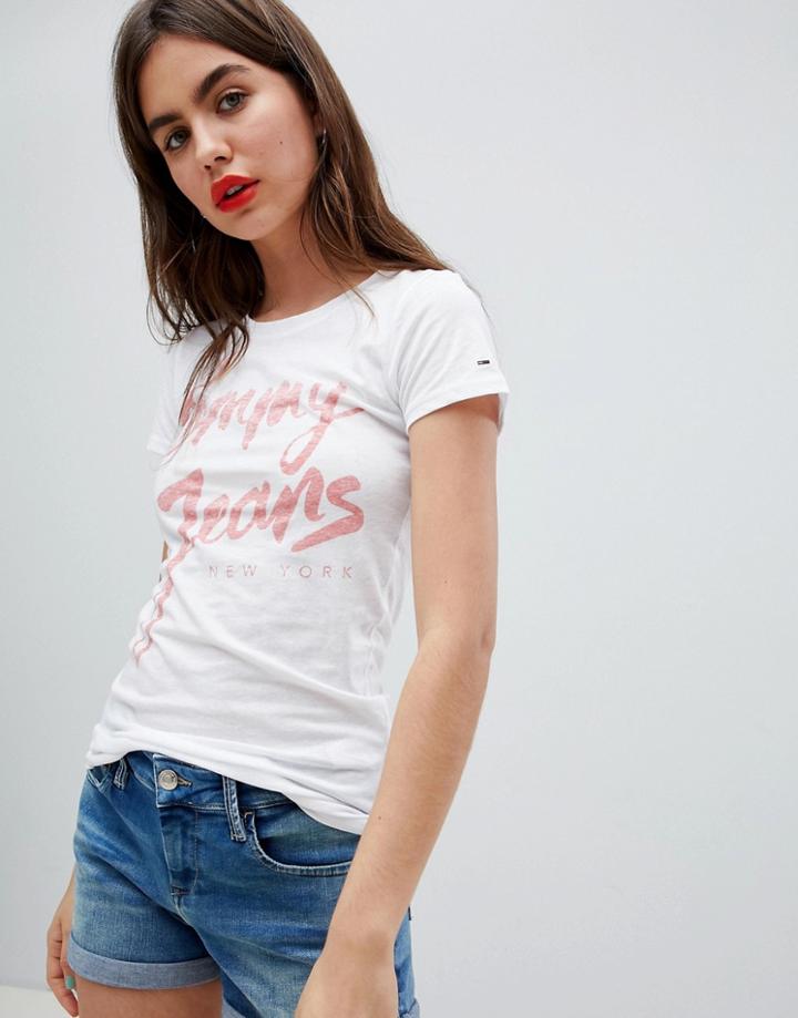 Tommy Jeans Script Logo T-shirt - White