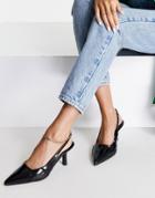 Asos Design Silent Slingback Mid Heeled Shoes In Black