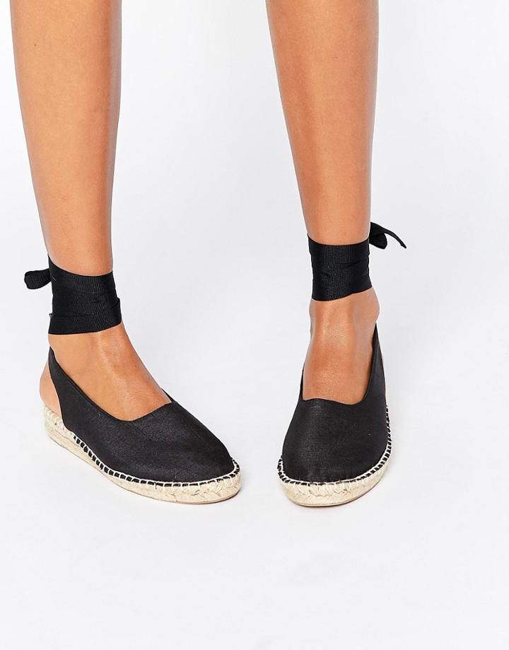 Asos Jicama Low Wedge Espadrilles - Black