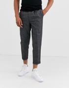 New Look Pleat Front Smart Pants In Gray