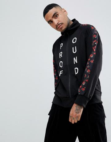 Profound Aesthetic Red Rose Track Jacket In Black - Black