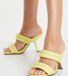 Asos Design Wide Fit Nadalie Padded Heeled Mules In Lemon-yellow