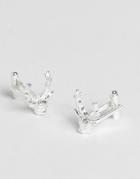 Asos Wedding Cufflinks In Silver With Stag Design - Silver