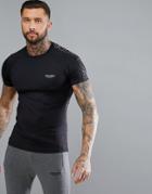 Muscle Monkey Muscle T-shirt In Black With Reflective Speckle - Black