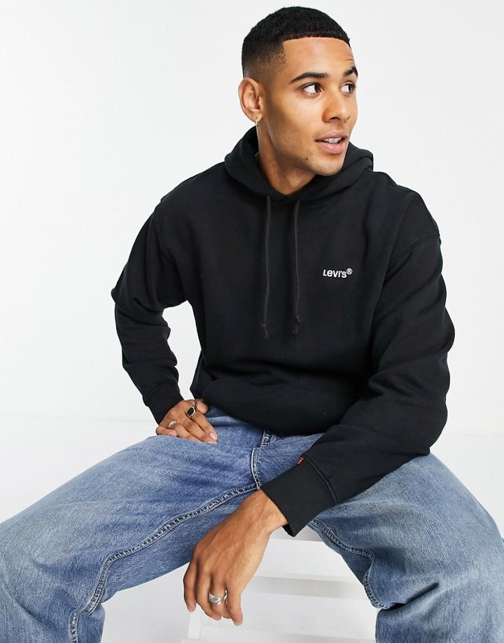 Levi's Red Tab Logo Hoodie In Mineral Black
