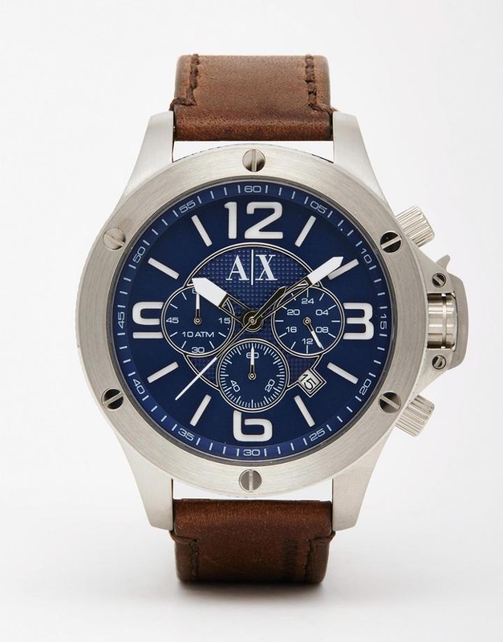 Armani Exchange Watch With Leather Strap Ax1505 - Brown