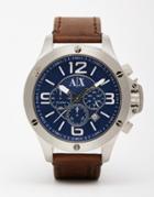 Armani Exchange Watch With Leather Strap Ax1505 - Brown