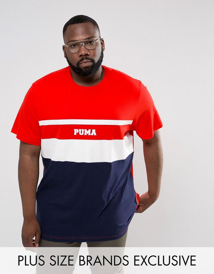 Puma Plus Color Block T-shirt In Red Exclusive To Asos 57659202 - Red