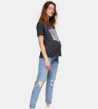 Topshop Maternity Mom Jeans In Bleach Wash-black