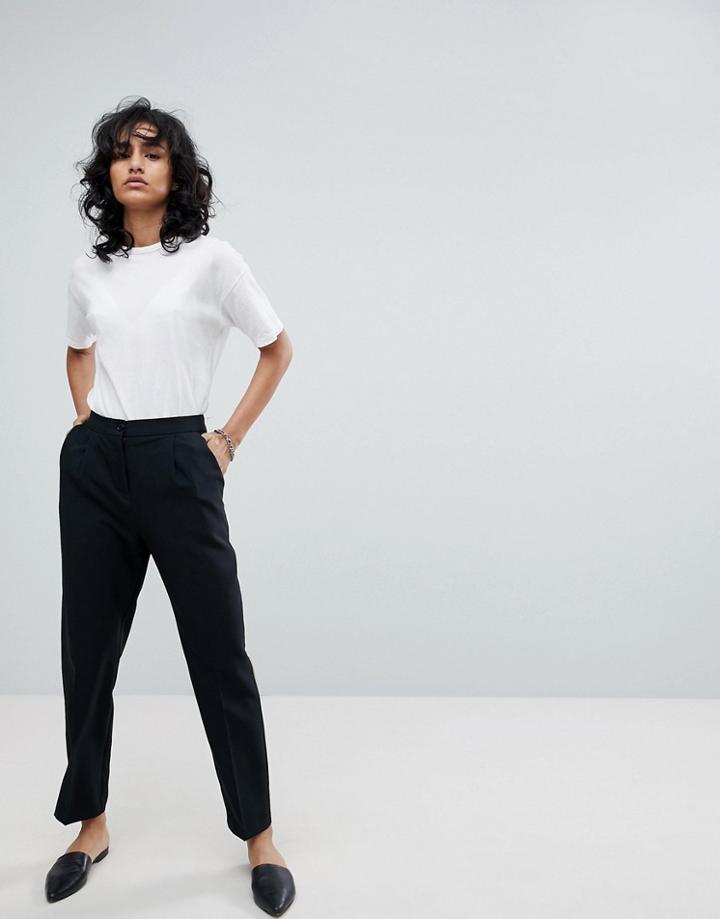 Asos Design Elasticated Clean Tapered Pants - Black