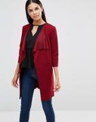 Ax Paris Lightweight Jacket With Tie Waist - Purple