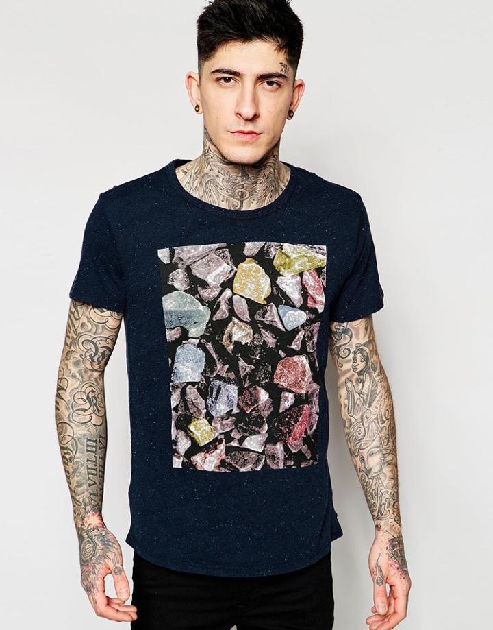 Scotch & Soda T-shirt In Neps Jersey - Blue