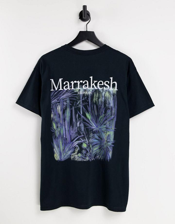 Vintage Supply T-shirt In Black With Marrakesh Back Print