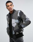 Diesel J-kill Graphic Camo Bomber Jacket - Black